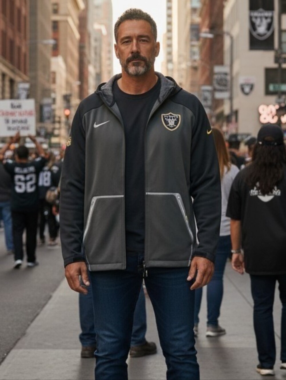 Nike Therma-Fit Las Vegas Raiders Full Zip Hooded Jacket Men's XXL Black & Gold
